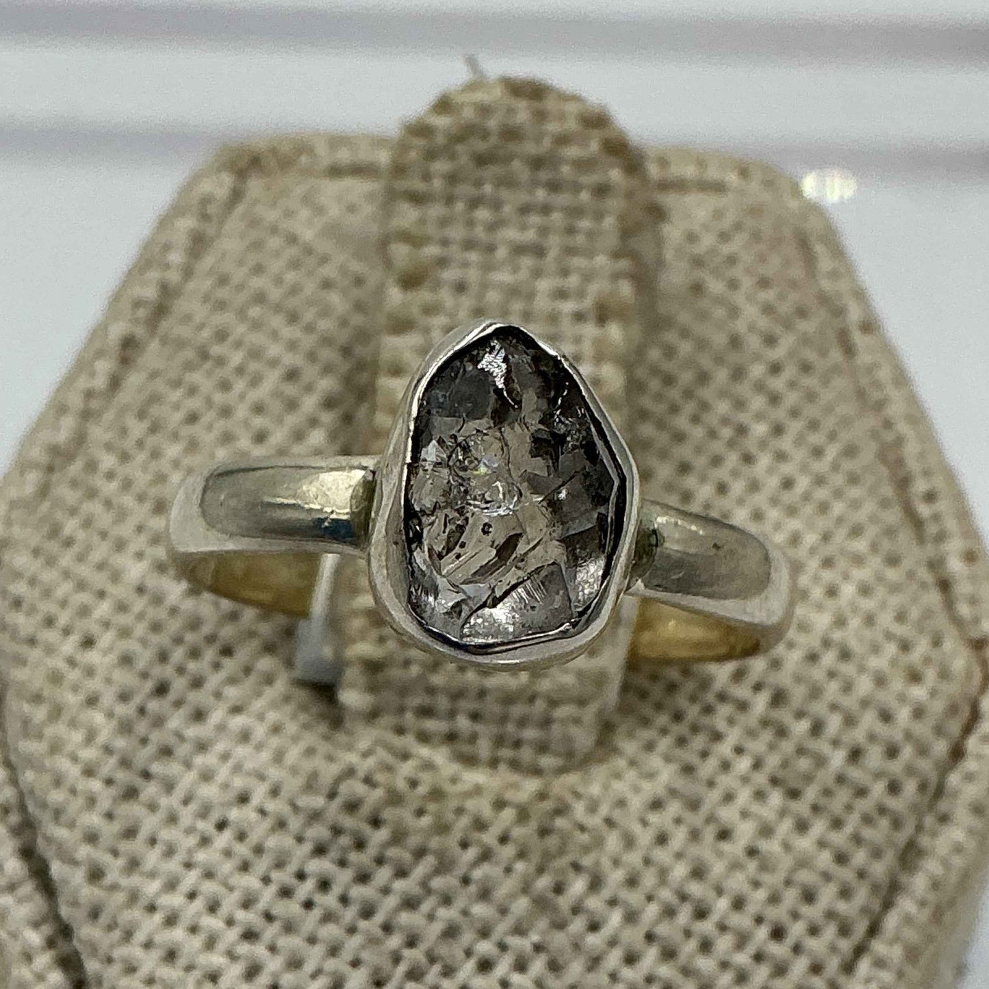 Sterling Silver Herkimer Diamond Ring - Size 8 - Clarity, Intuition & Alignment