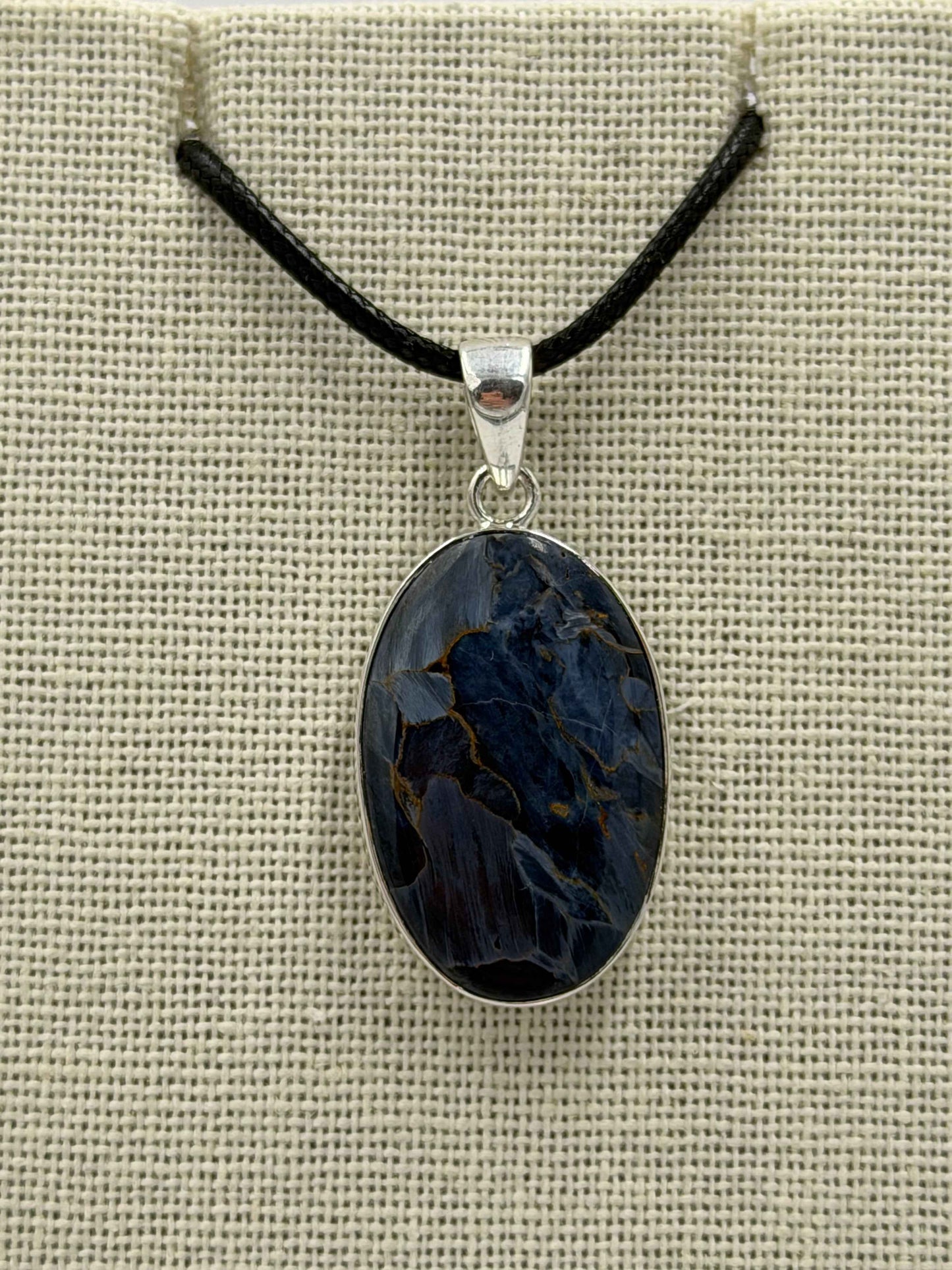 Sterling Silver Oval Pietersite Pendant
