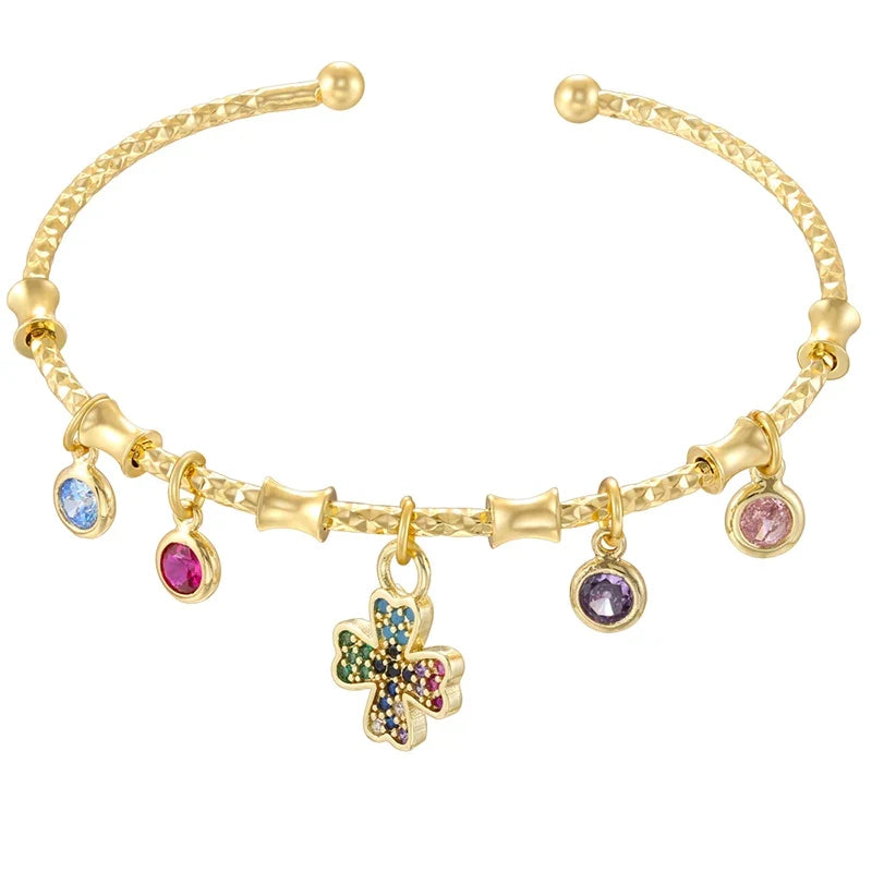 Golden Star Charm Cuff Bracelet | Trendy Fashion Jewelry for Women