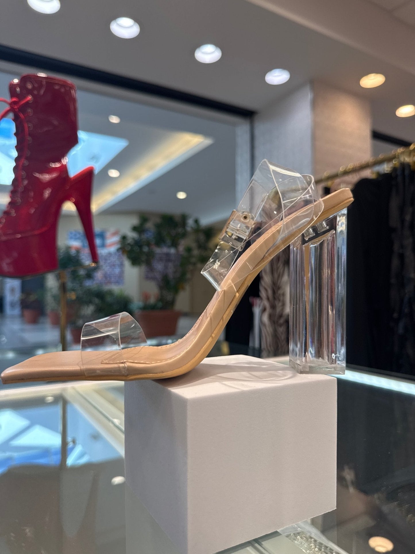 Basically Nude Clear Strap Block Heels ā Comfortable & Stylish Footwear for Any Occasion