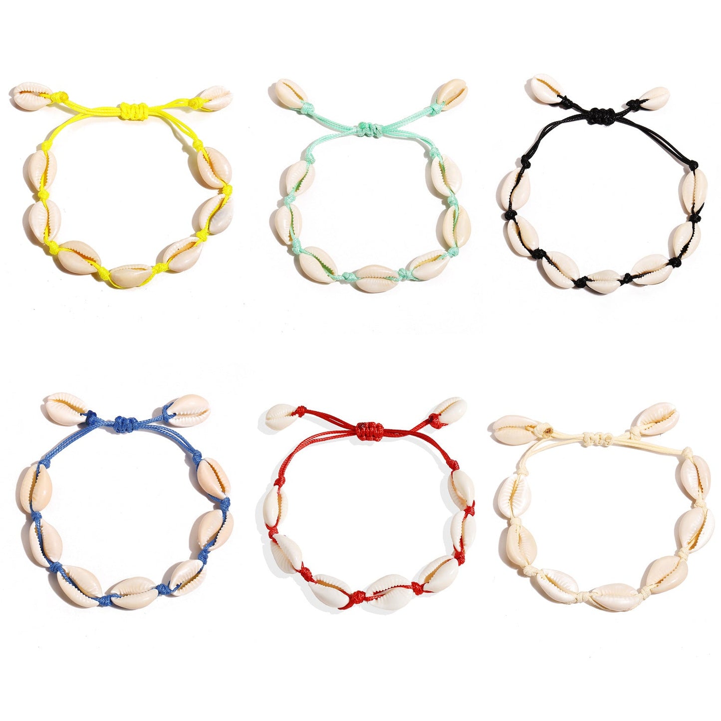 Sea Ocean Cowrie Shell Strings Braided Bracelet