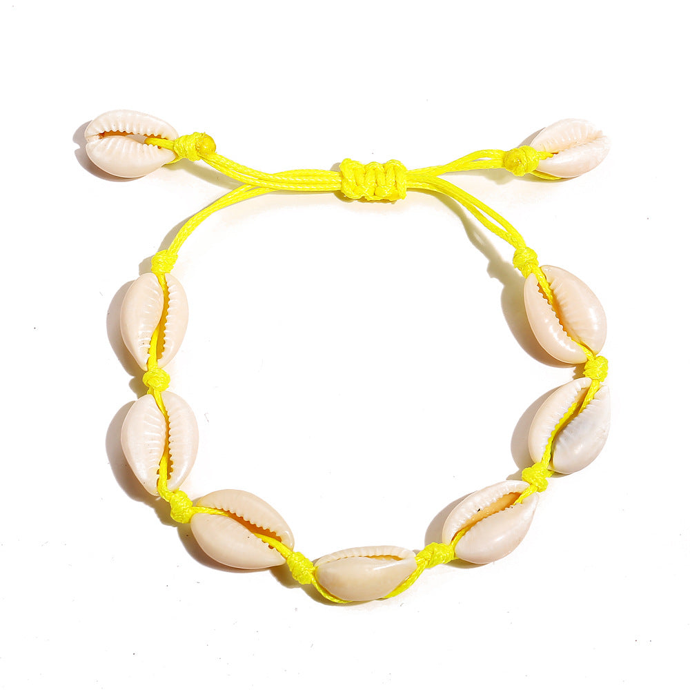Sea Ocean Cowrie Shell Strings Braided Bracelet