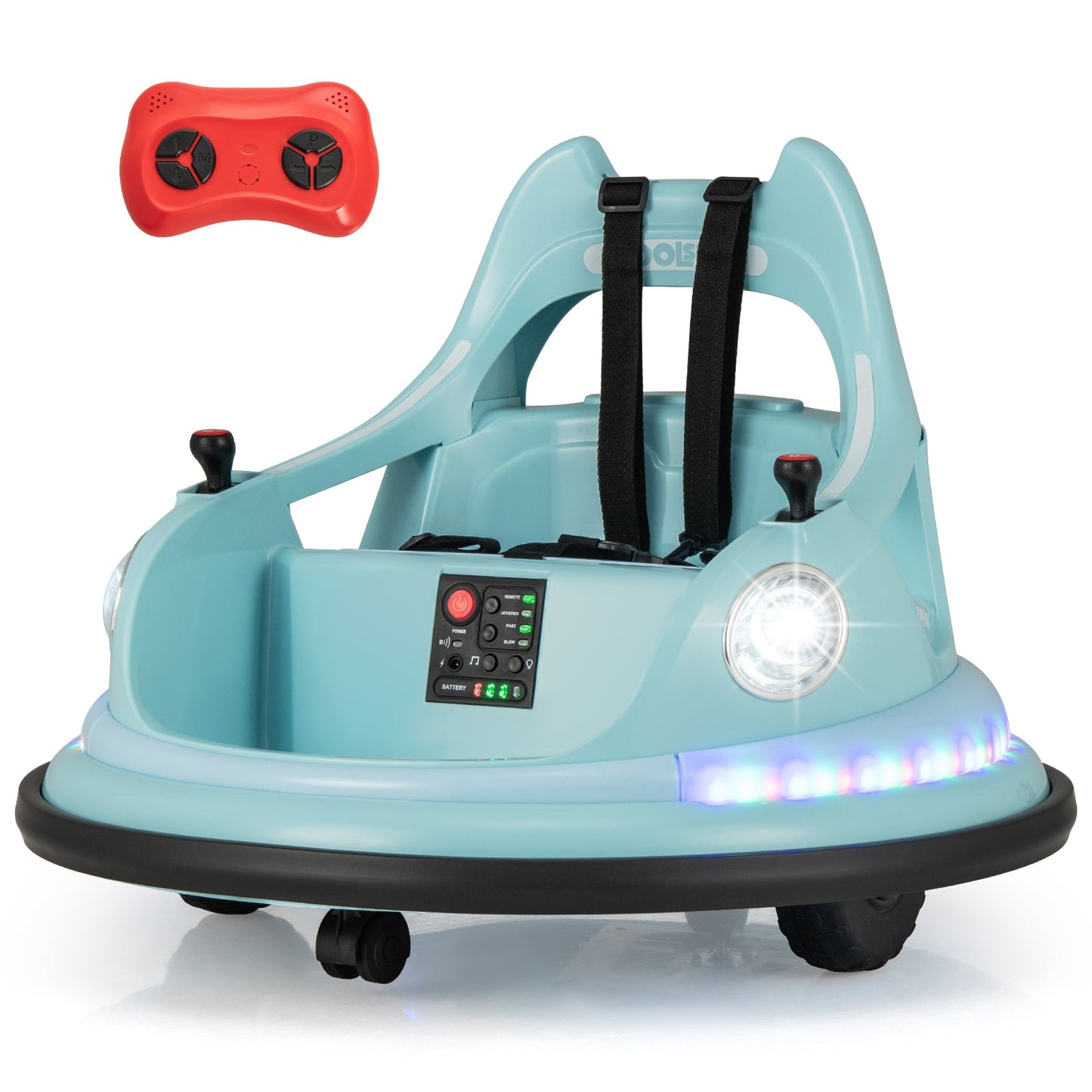 12V Kids Ride On Bumper Car with Remote Control and Dual Joysticks