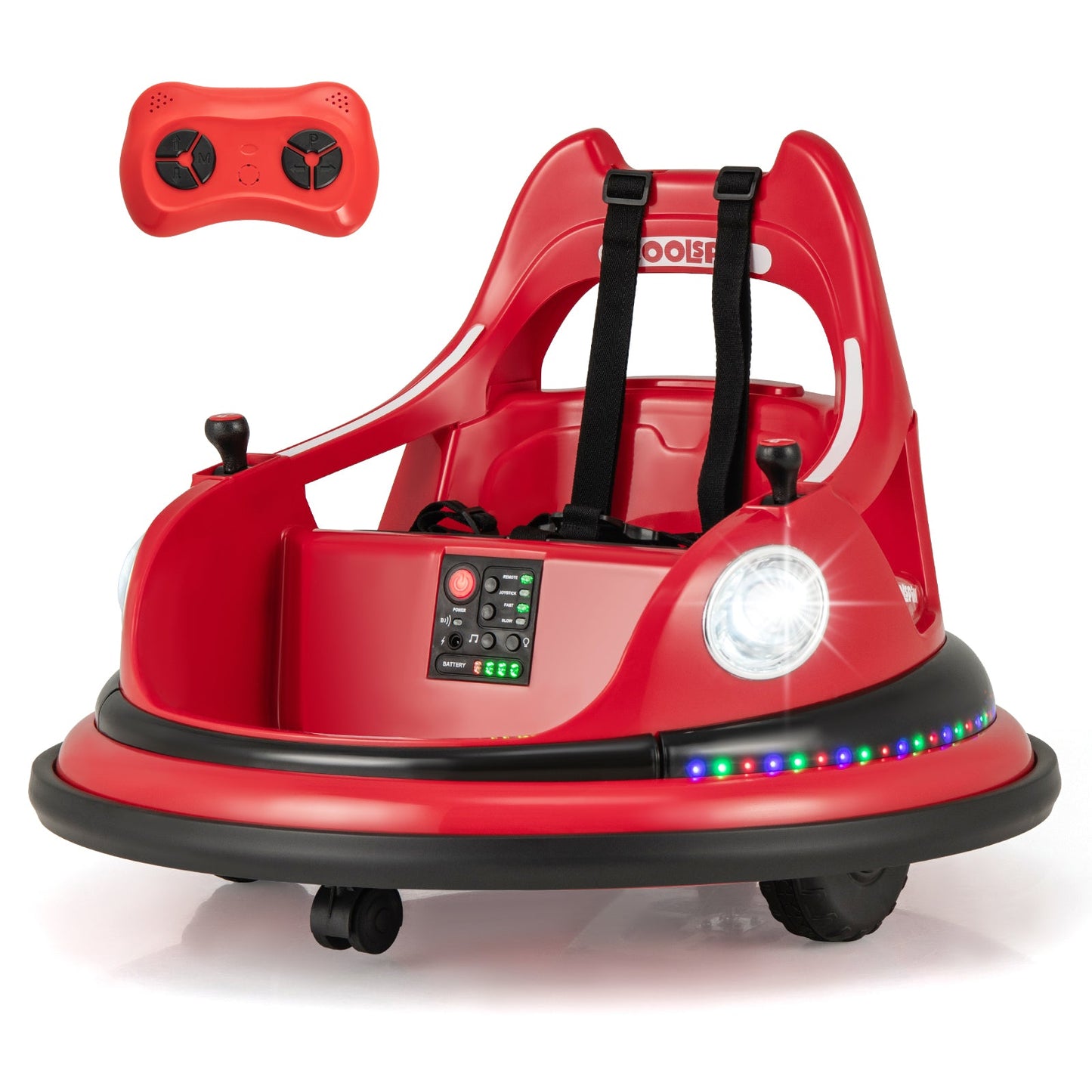 12V Kids Ride On Bumper Car with Remote Control and Dual Joysticks