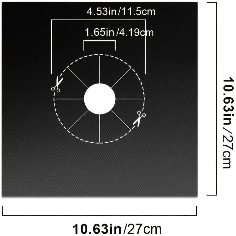 4-Pack: Gas Stove Burner Covers - Reusable Non-Stick PVC Stovetop Protector Liners