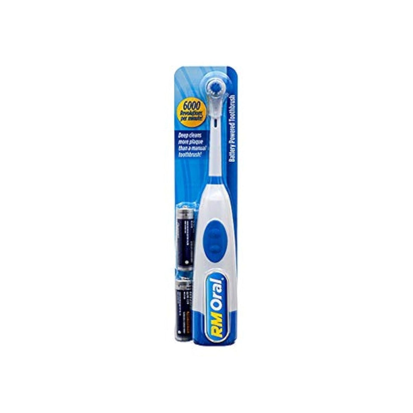 RM Oral REVCare Duo: Battery Powered Soft Bristle Toothbrush - Blue