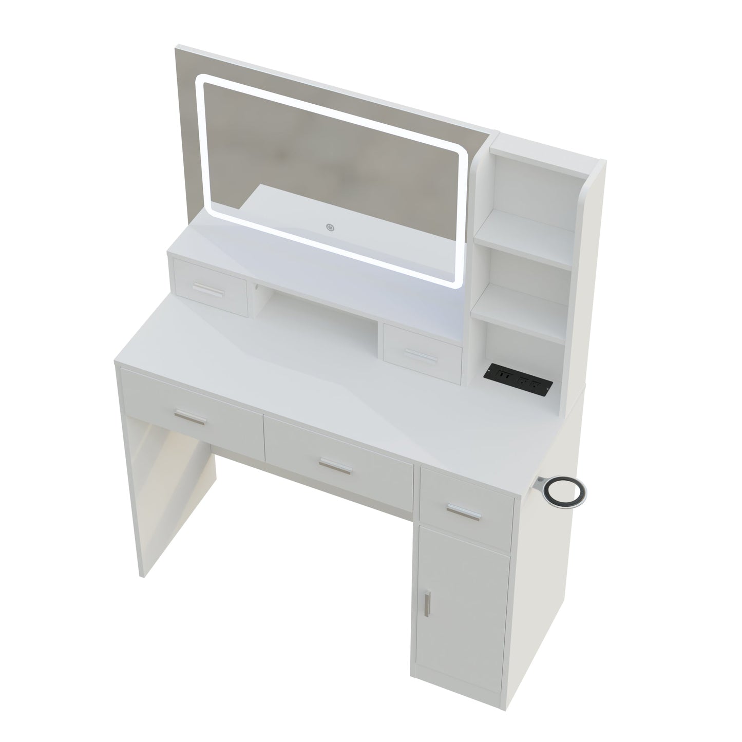 Smart mirror dressing table with drawers and storage cabinets, dressing table with bedroom dressing table, changing room