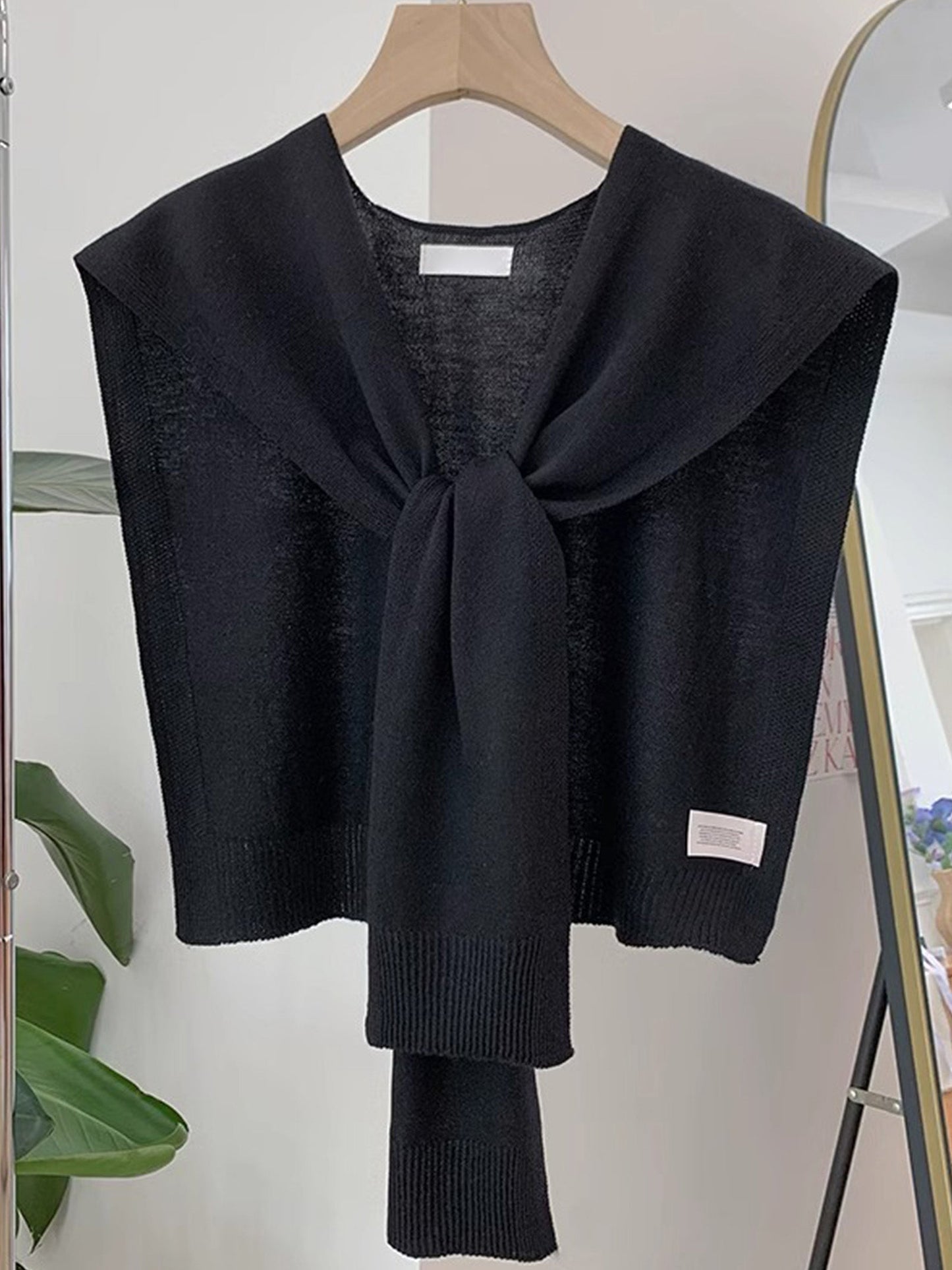Wool Textured Knit Shawl Scarf