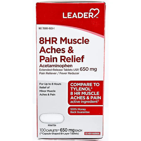 Acetaminophen 650mg Extended-Release Caplets (ER) – 100 Count