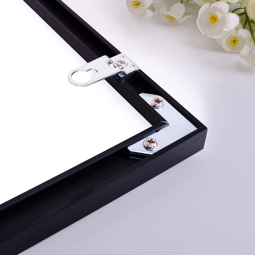 36x24 inch modern black bathroom mirror with aluminum frame decorative wall mirror suitable for living room, bedroom