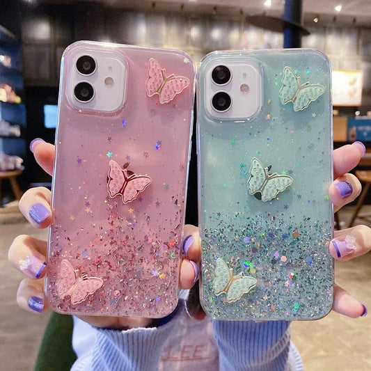 Diamond Butterfly Glitter Bling Samsung Case