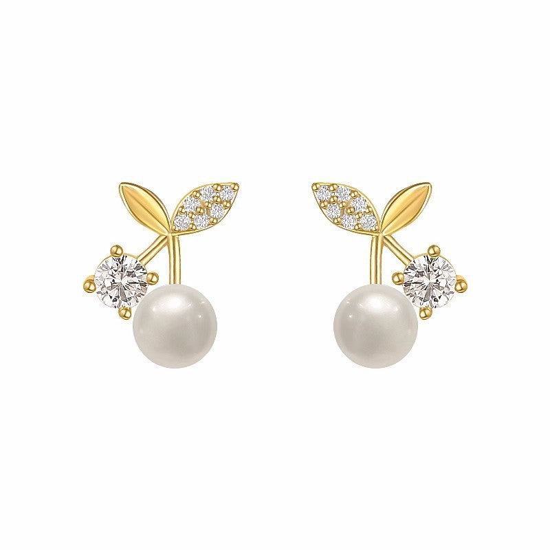 Small Cherry Pearl Earrings