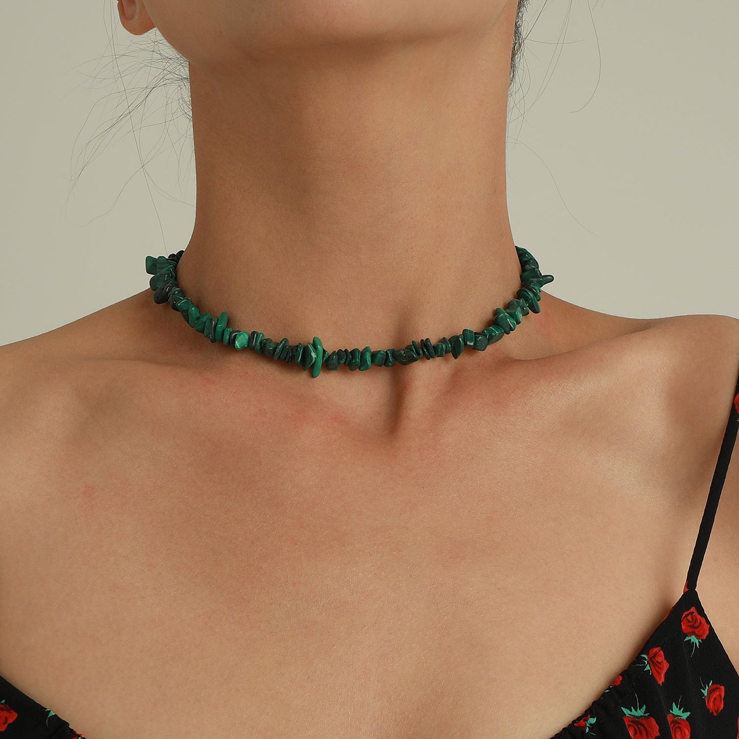 Irregular Natural Crushed Stone Necklace for Women