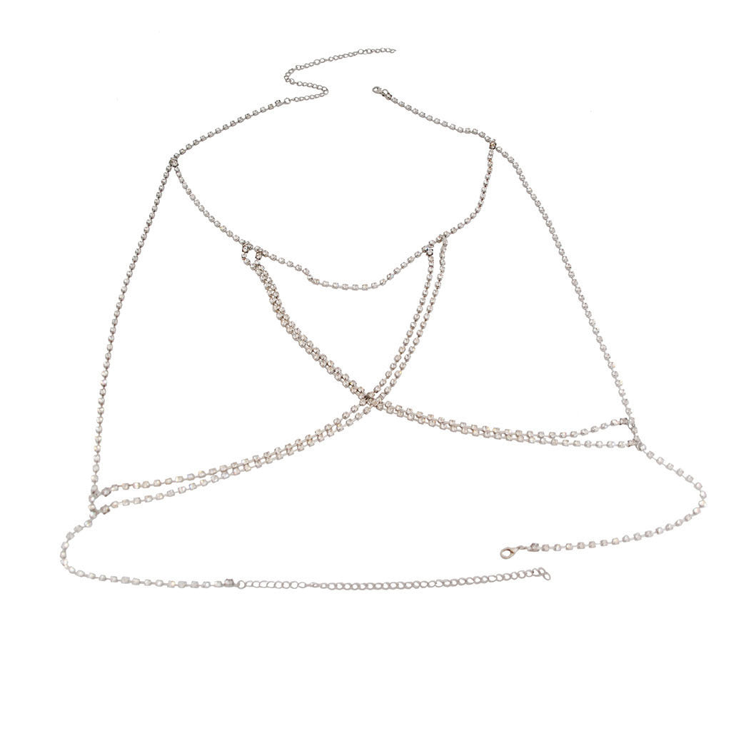 Sexy Bohemian Beach Necklace With Multi-tiered Cross Body Chain