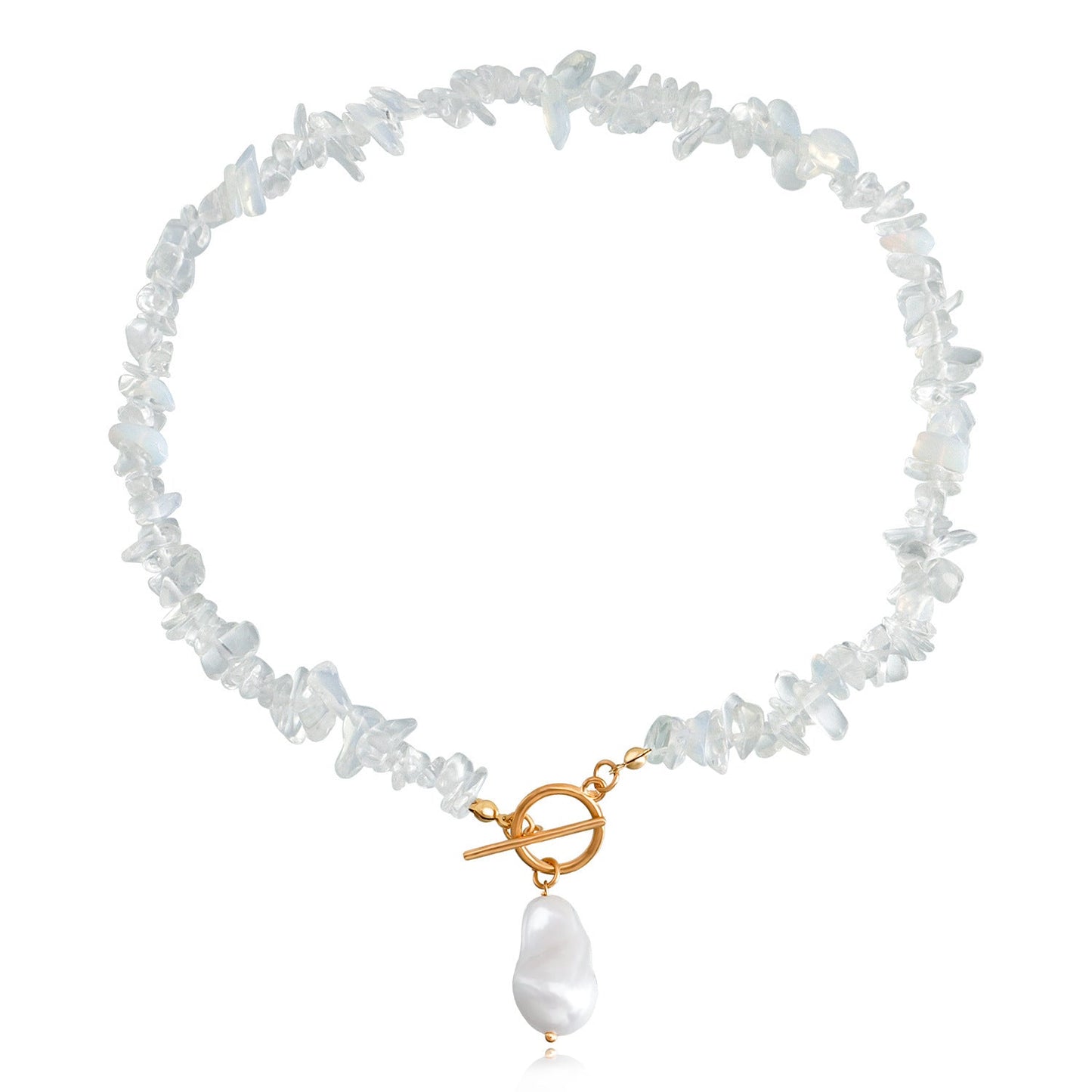 Natural Irregular transparent Stone Necklace