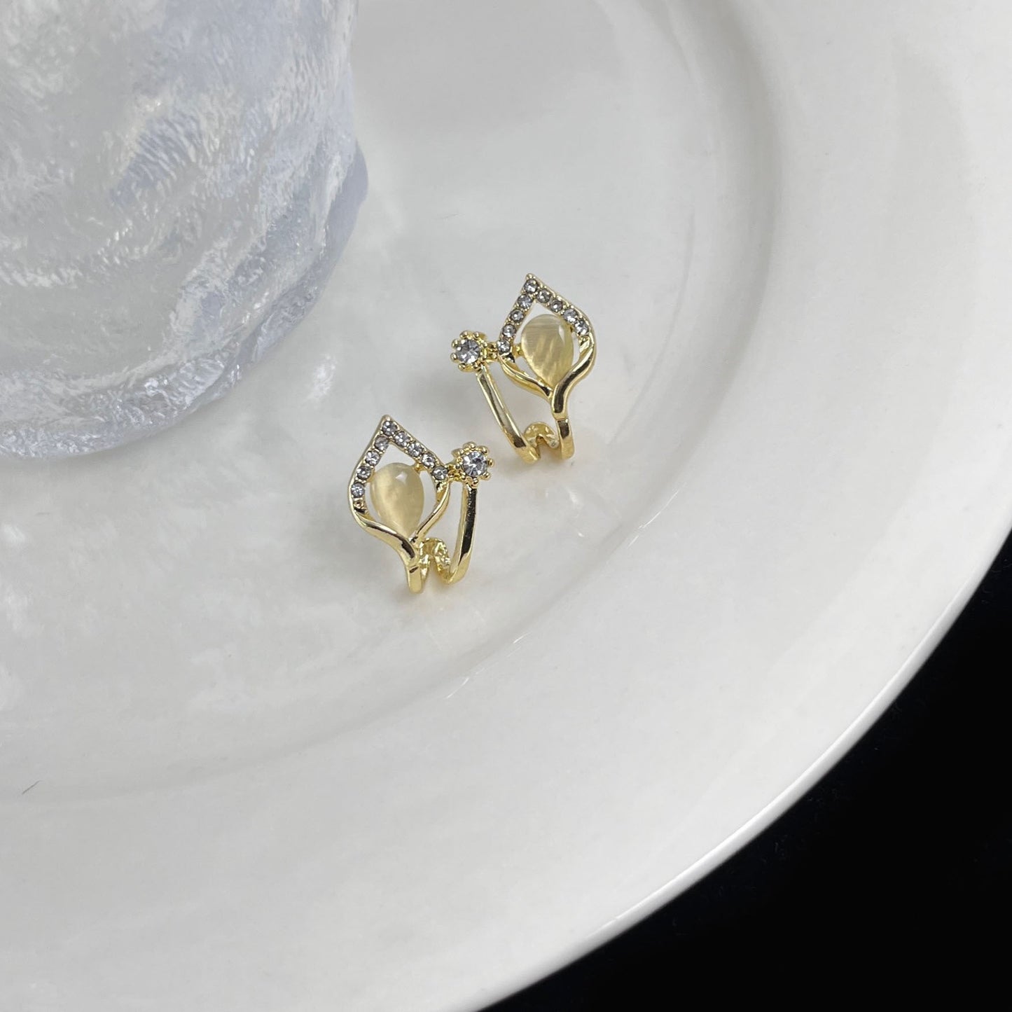 Geometric Opal Stud Earrings