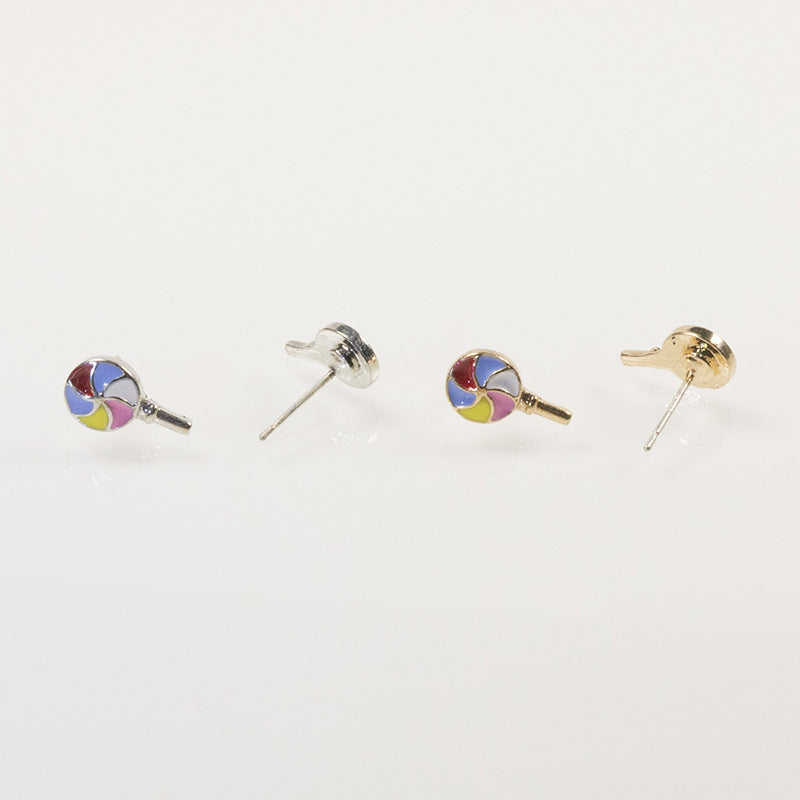 Lollipop Mushroom Stud Earrings Set
