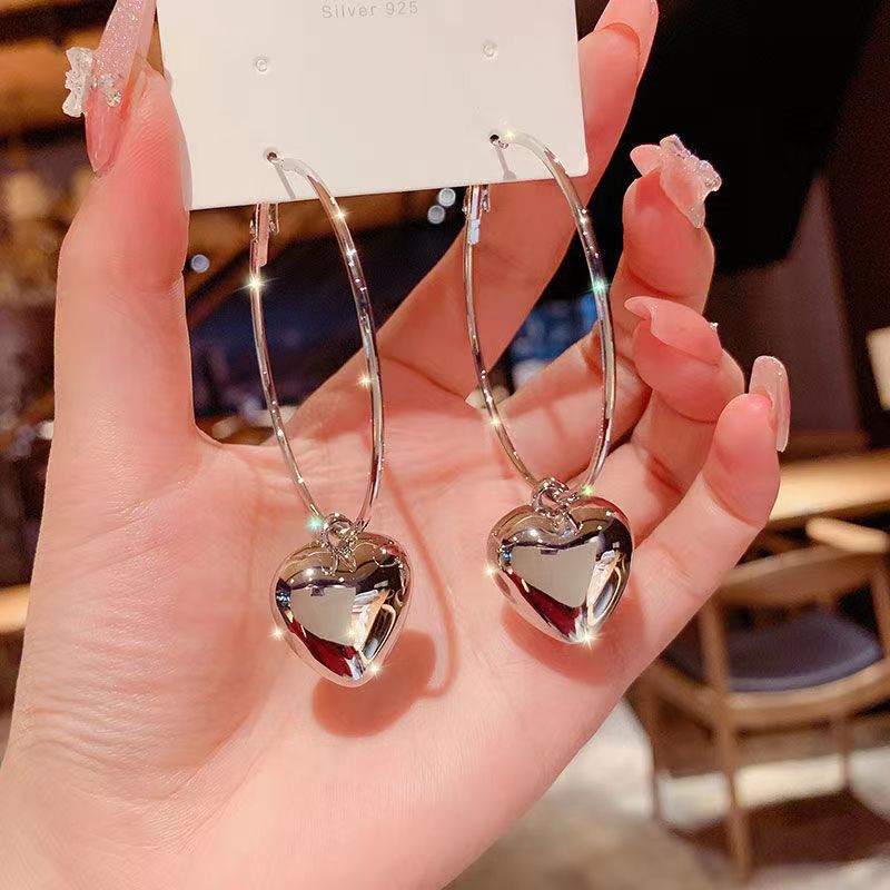 Heart Hoop Earrings for Women