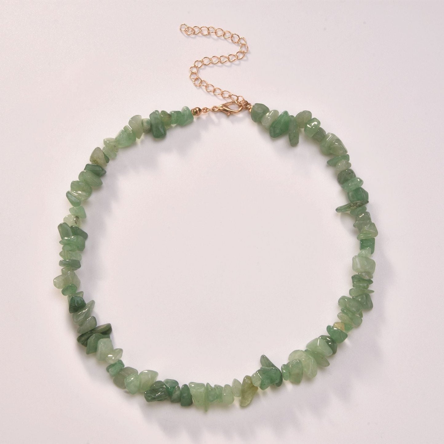Natural Stone Chip Gravel Crystal Choker Gemstone Necklace
