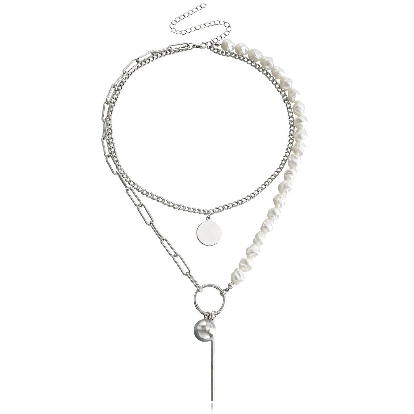 Vintage Baroque layer Chain Pearl Necklace