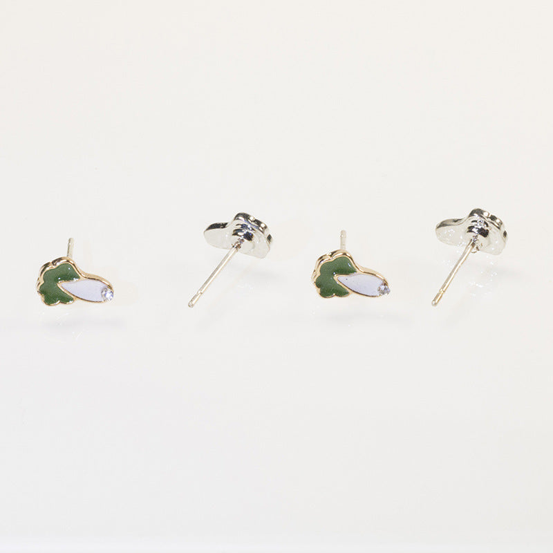Coconut Tree Green Earrings Set