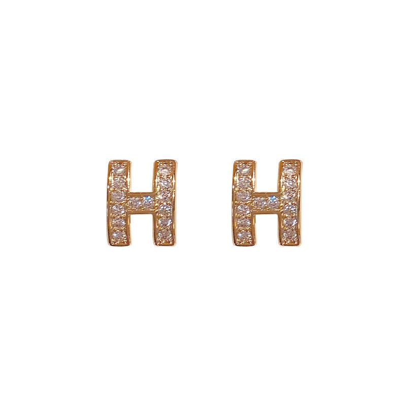 Rhinestone initial Earrings