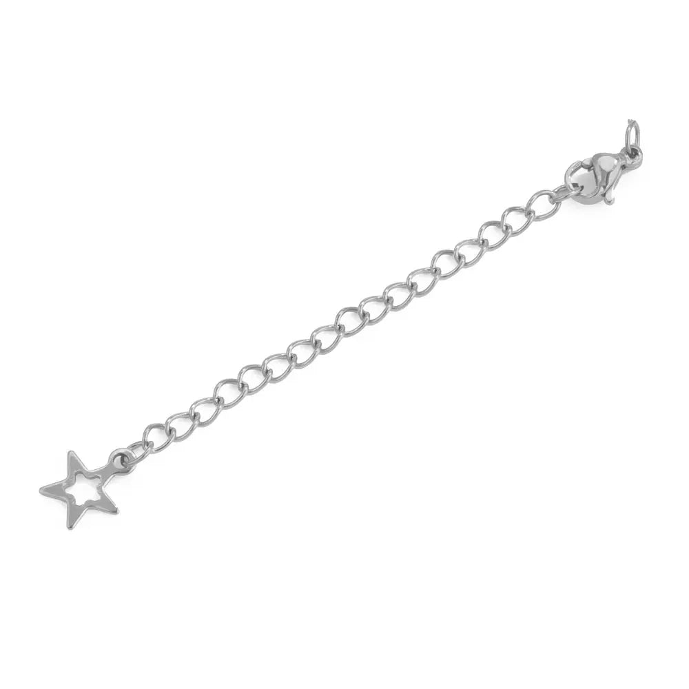Stainless Steel Extension Tail Chains with Lobster Clasps | 10pcs Jewelry Findings