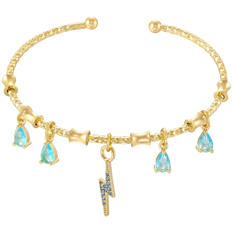 Golden Star Charm Cuff Bracelet | Trendy Fashion Jewelry for Women