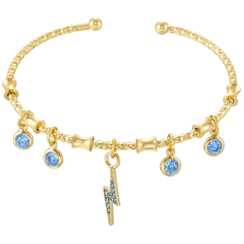 Golden Star Charm Cuff Bracelet | Trendy Fashion Jewelry for Women