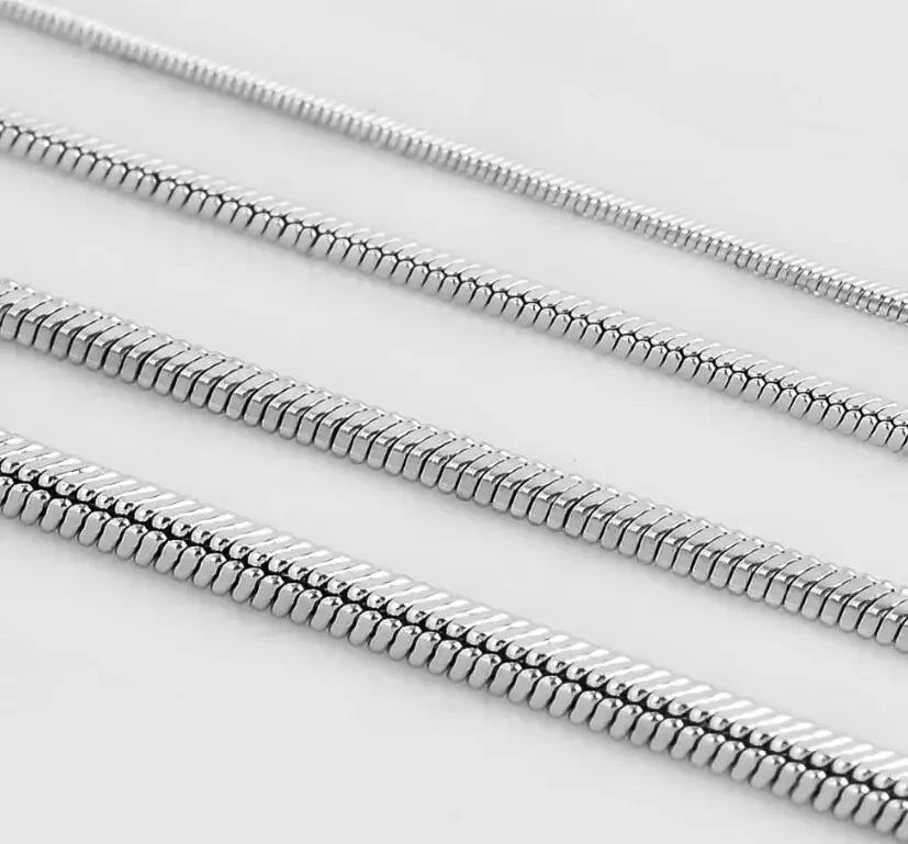 Stainless Steel Square Snake Chain Necklace | Unisex Waterproof Choker