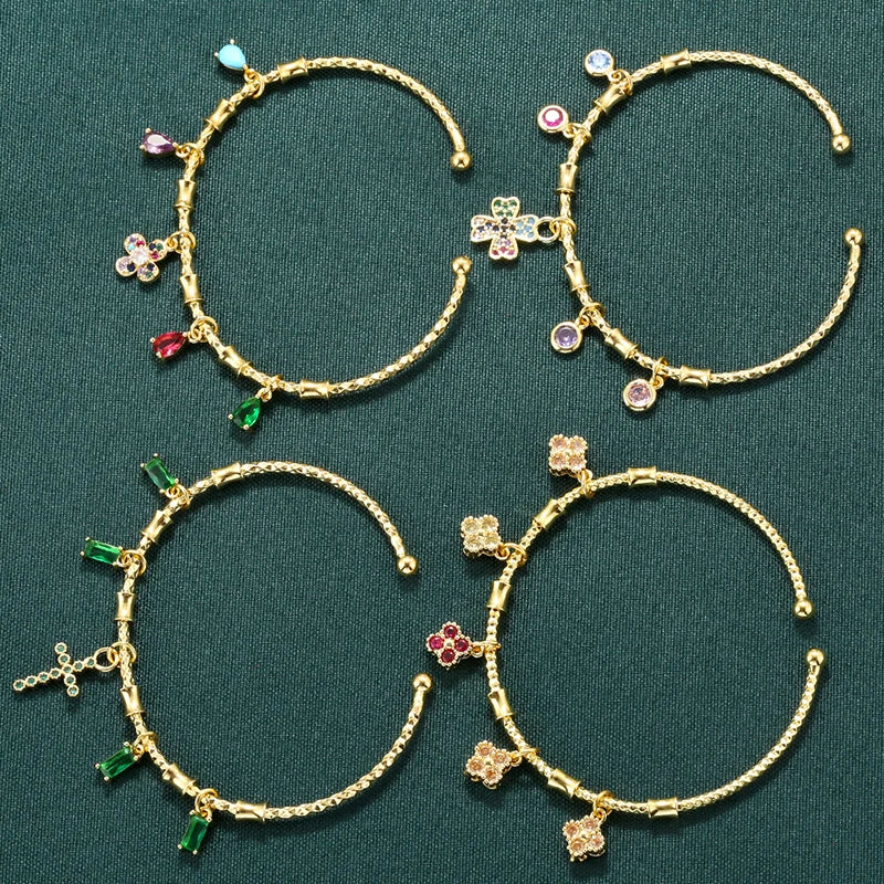 Golden Star Charm Cuff Bracelet | Trendy Fashion Jewelry for Women