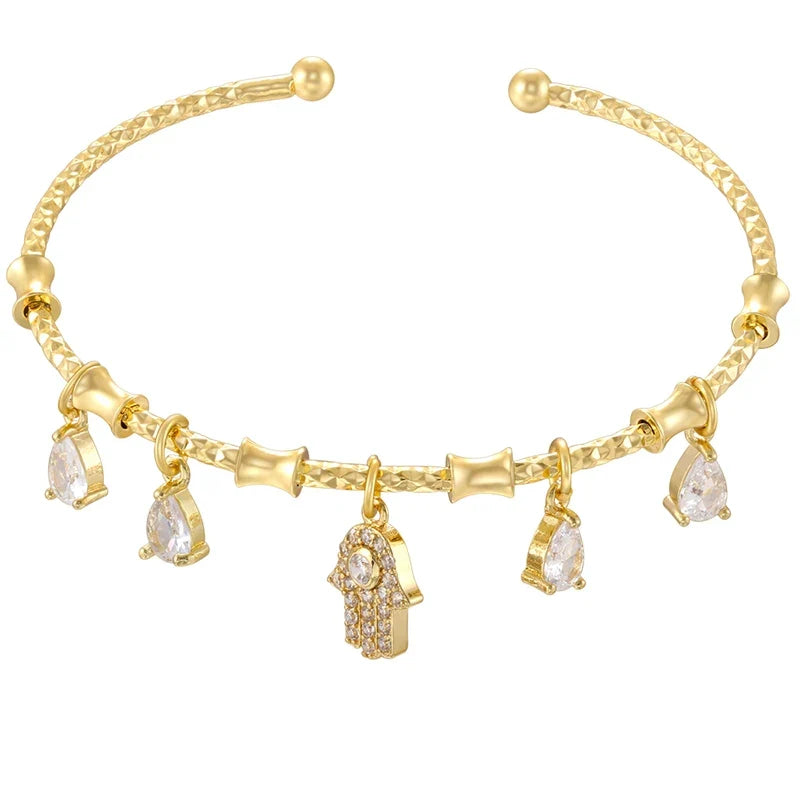 Golden Star Charm Cuff Bracelet | Trendy Fashion Jewelry for Women