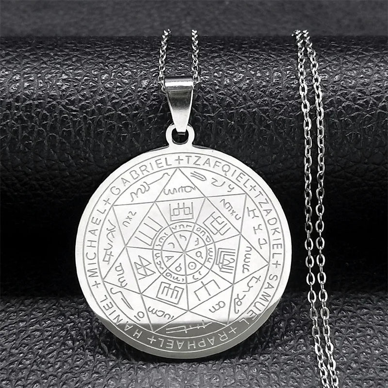 Seal of Seven Archangels Medal Necklace | Stainless Steel Protection Jewelry