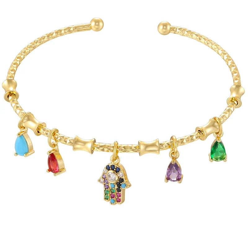 Golden Star Charm Cuff Bracelet | Trendy Fashion Jewelry for Women