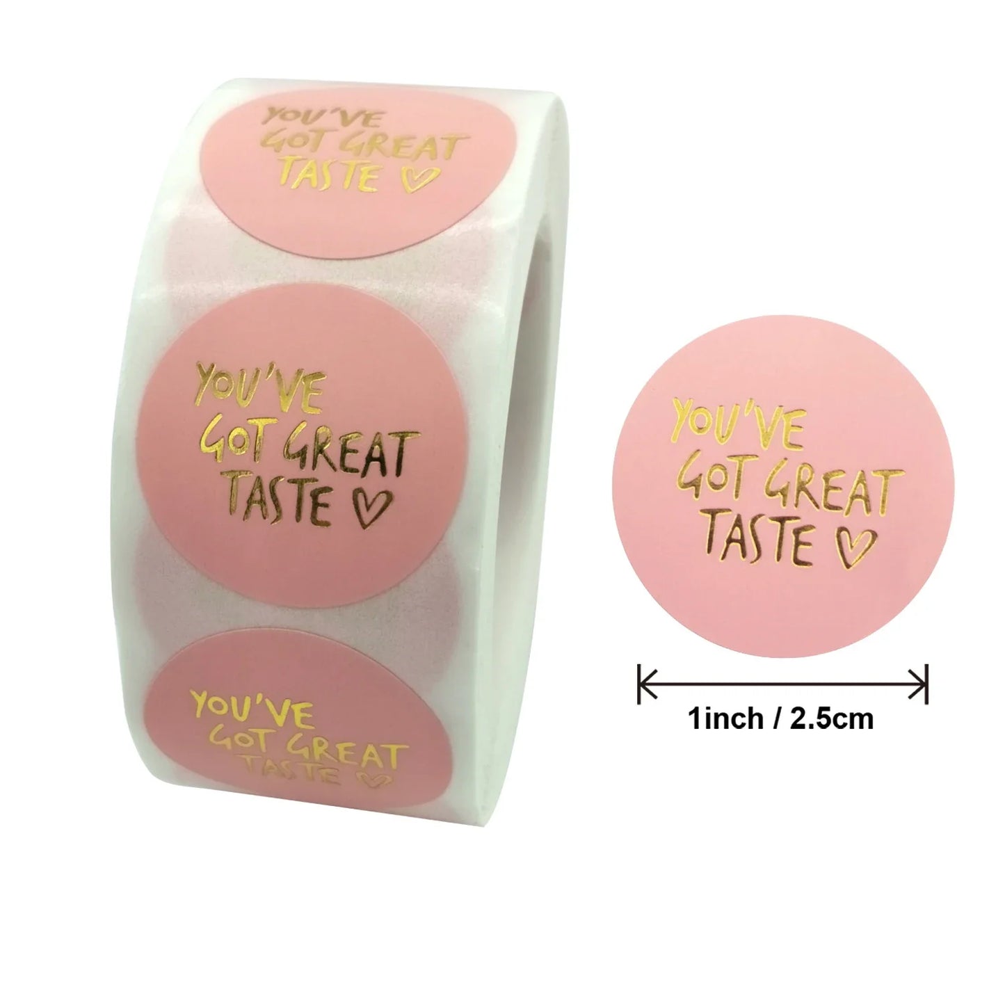 500pcs Pink Black You've Got Great Taste Stickers Gold Foil Business Thank You Stickers | Shipping Labels Handmade Gift Sealing