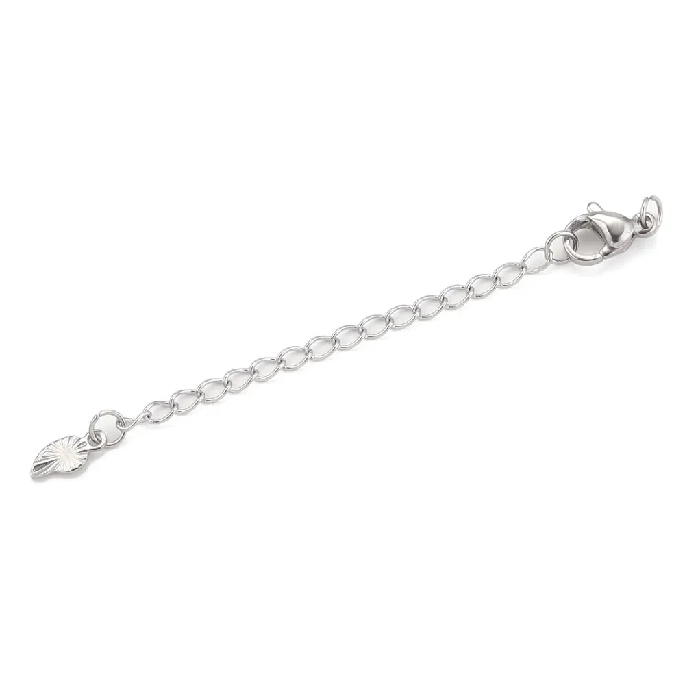 Stainless Steel Extension Tail Chains with Lobster Clasps | 10pcs Jewelry Findings
