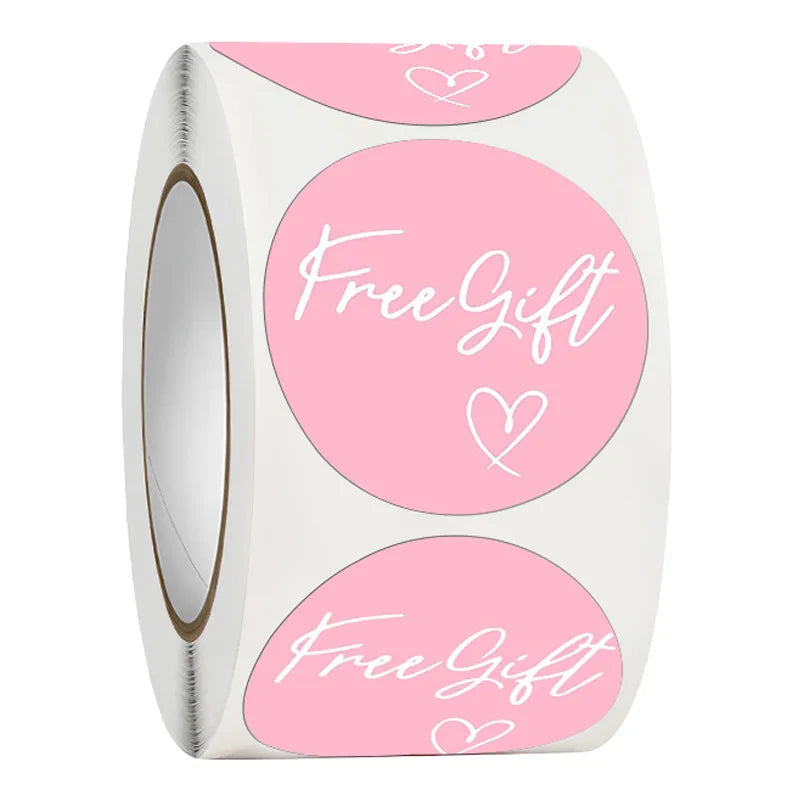 Pink Thank You Sticker Labels | 1 Inch Round Small Business Packaging Stickers