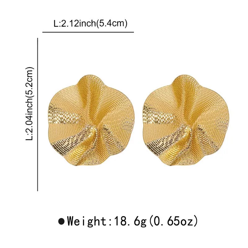 Vintage Circle Stud Earrings | Gold Geometric Statement Jewelry