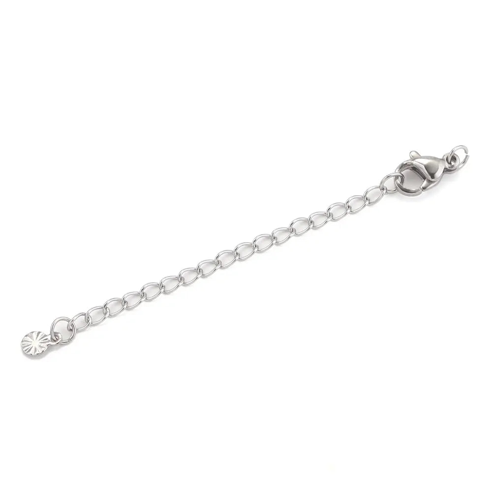 Stainless Steel Extension Tail Chains with Lobster Clasps | 10pcs Jewelry Findings