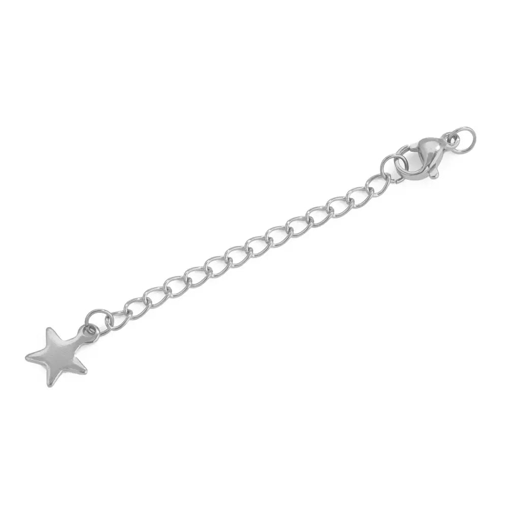 Stainless Steel Extension Tail Chains with Lobster Clasps | 10pcs Jewelry Findings
