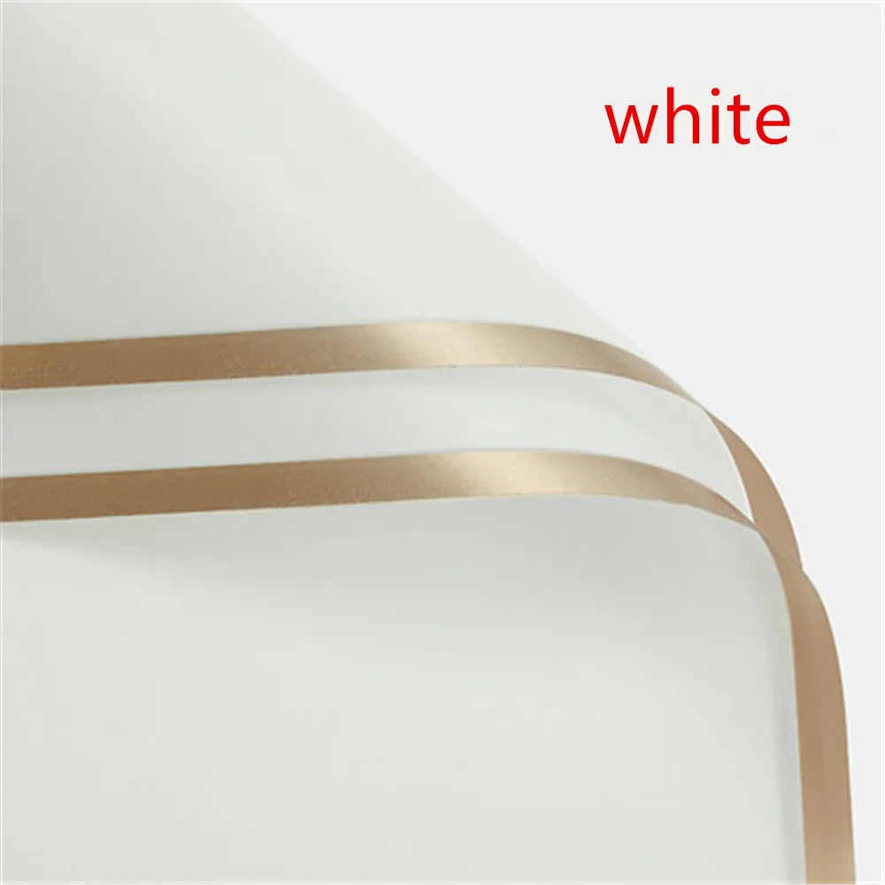 Golden Border Rose Wrapping Paper 5 Pack | Half Transparent Korean Style Gift Packing