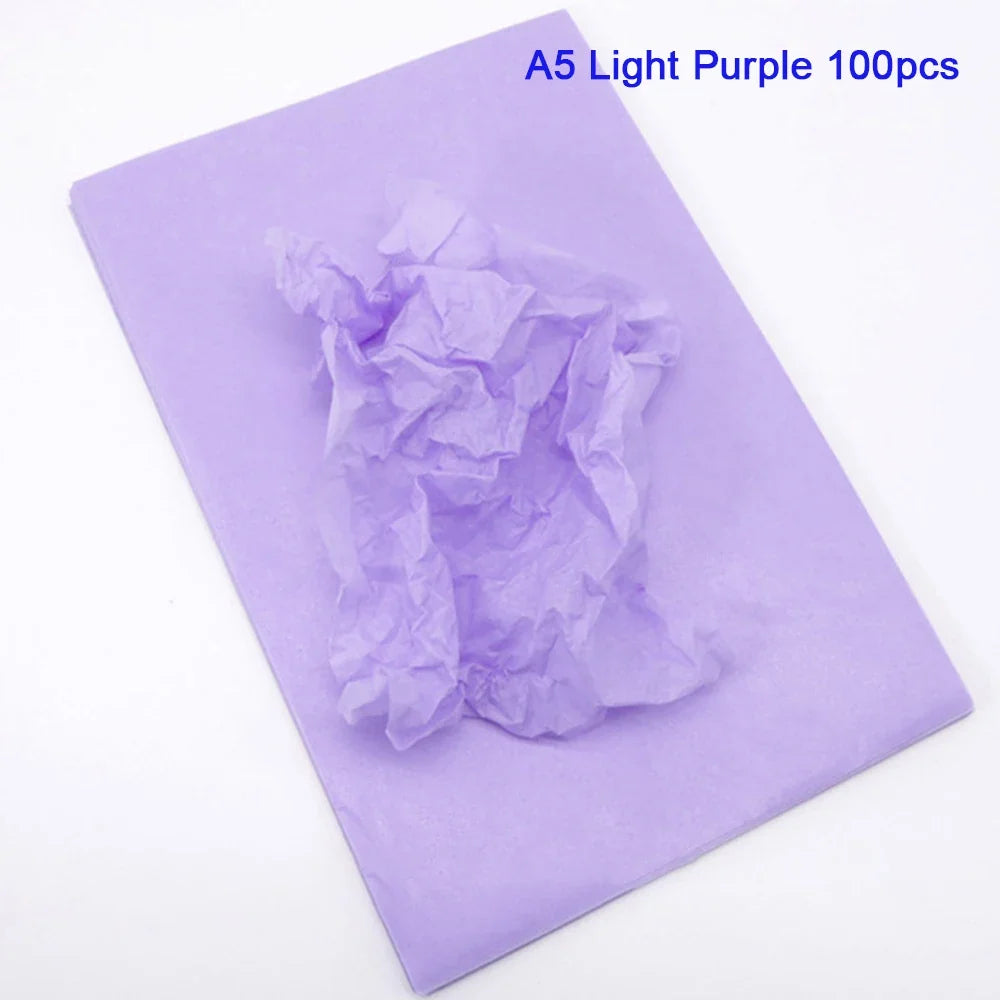100 Sheets Multicolor Tissue Paper for Gift Wrapping | Bulk A4/A5 Translucent Craft Paper