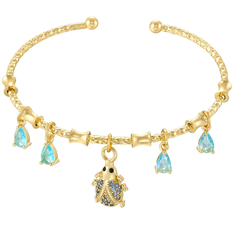 Golden Star Charm Cuff Bracelet | Trendy Fashion Jewelry for Women