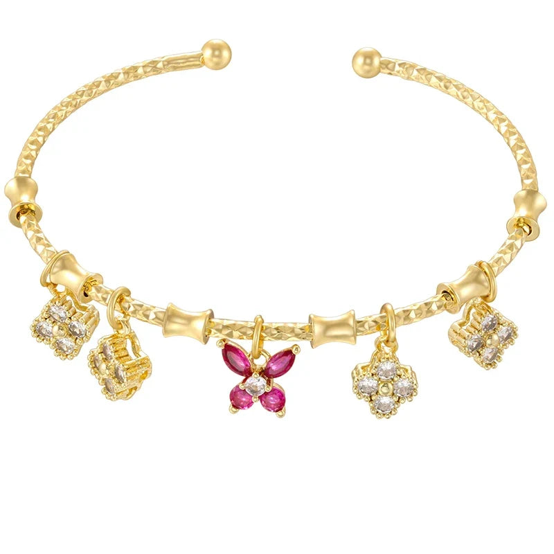 Golden Star Charm Cuff Bracelet | Trendy Fashion Jewelry for Women