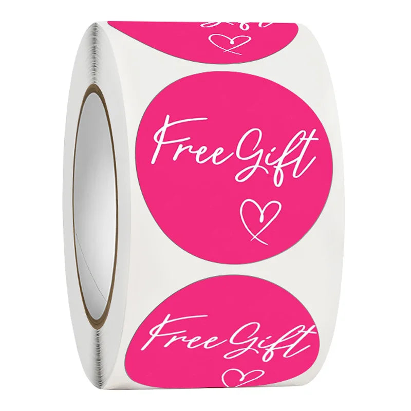Pink Thank You Sticker Labels | 1 Inch Round Small Business Packaging Stickers