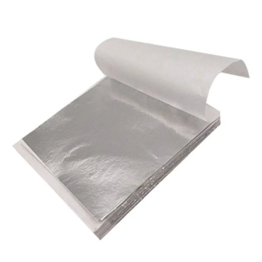 100-Piece Imitation Gold and Silver Foil Sheets for Gilding and Crafting | Metallic Leaf Set