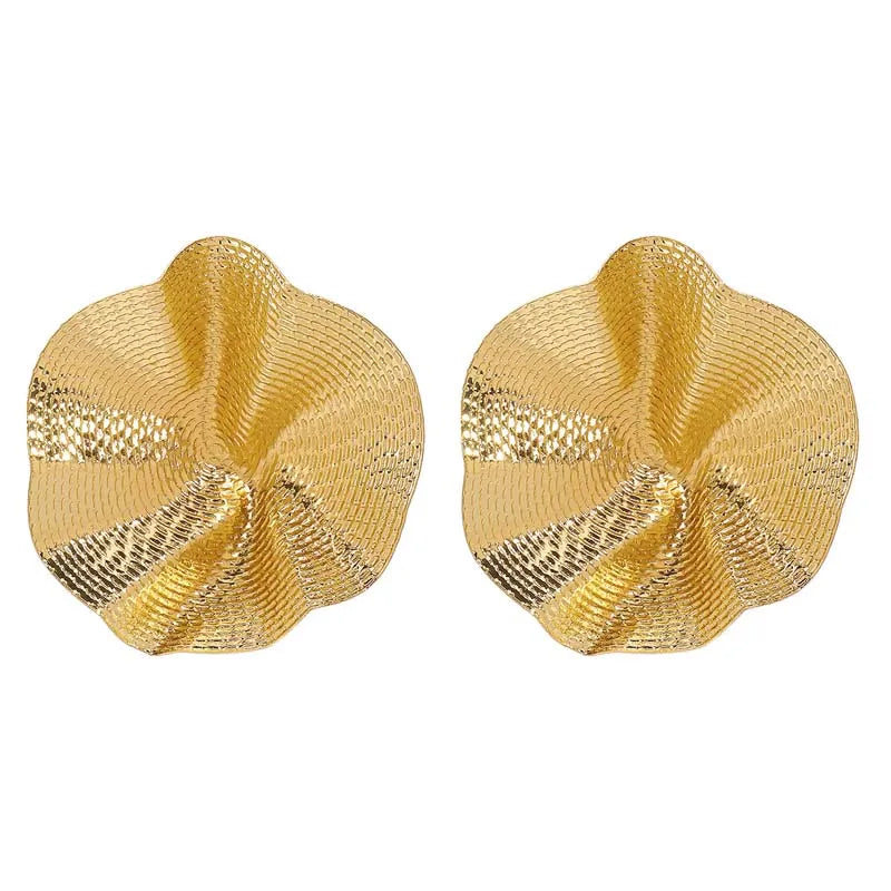 Vintage Circle Stud Earrings | Gold Geometric Statement Jewelry