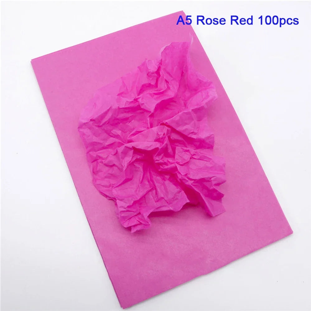 100 Sheets Multicolor Tissue Paper for Gift Wrapping | Bulk A4/A5 Translucent Craft Paper
