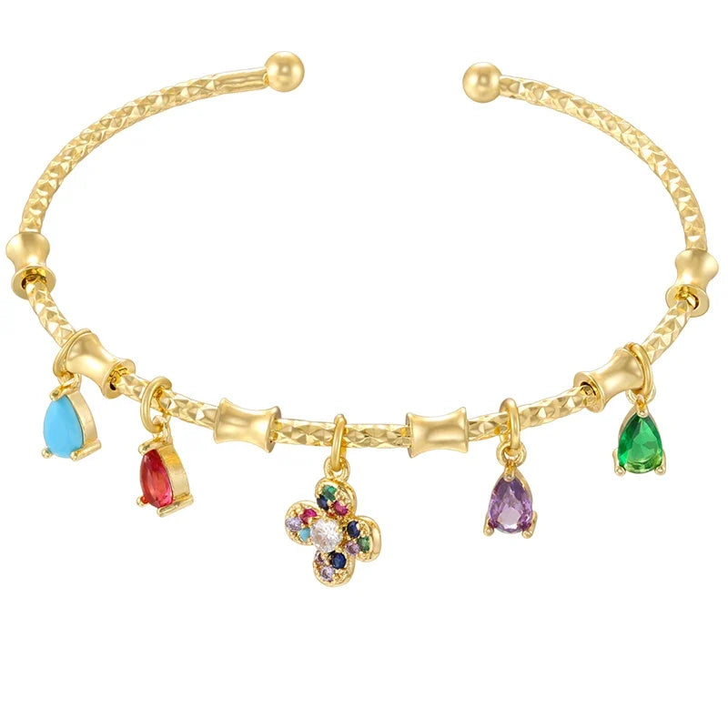 Golden Star Charm Cuff Bracelet | Trendy Fashion Jewelry for Women