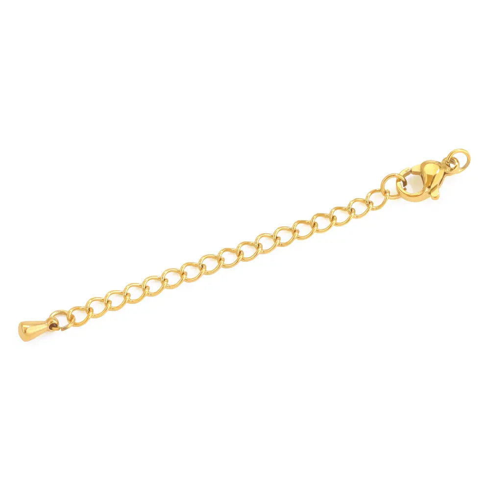 Stainless Steel Extension Tail Chains with Lobster Clasps | 10pcs Jewelry Findings
